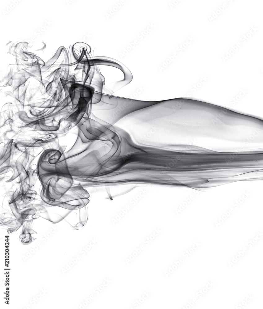 Fototapeta premium Black smoke on white background