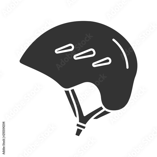 Ski and snowboard helmet glyph icon