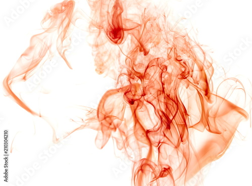 Red smoke on white background