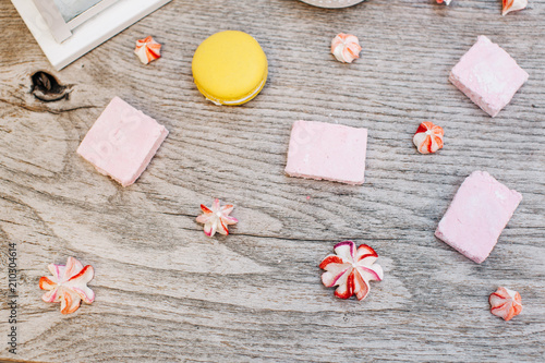 Colorful macaroons photo