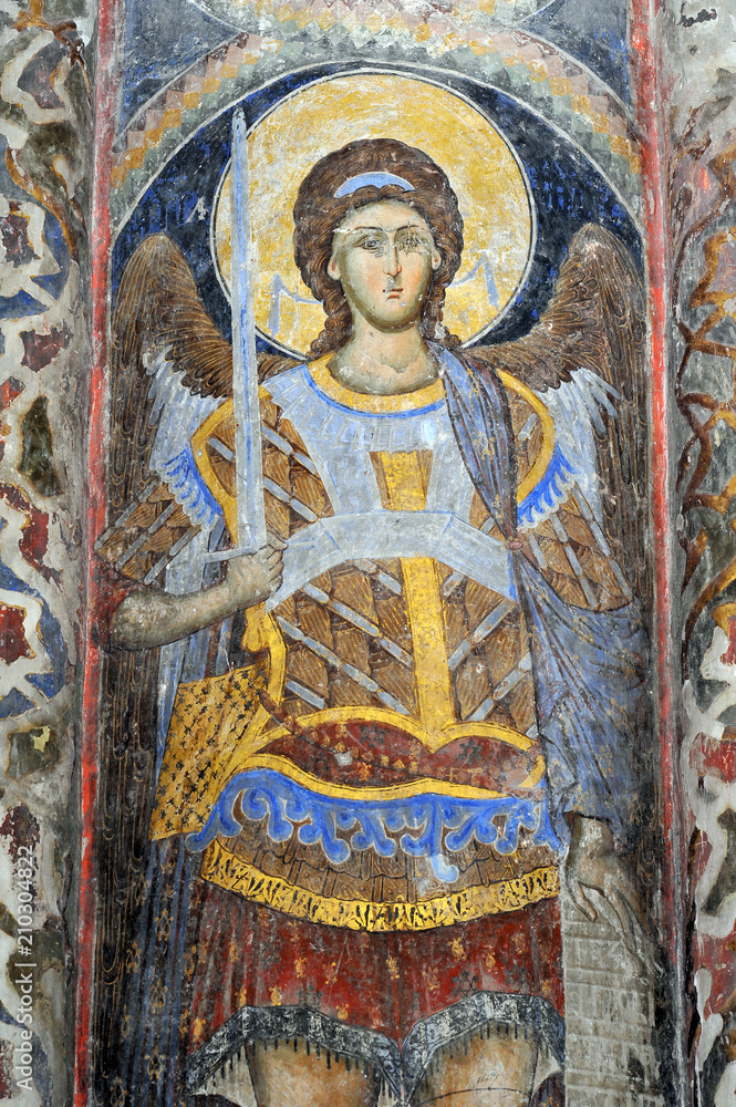 Fresco painting in Monastery Manasija near Despotovac, Serbia