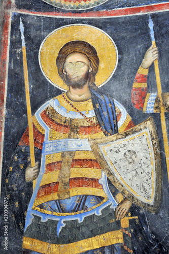 Fresco painting in Monastery Manasija near Despotovac, Serbia