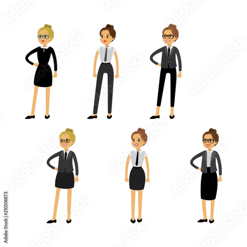 Set of Arab businesswoman,