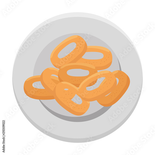 delicious bread pretzel bakery vector illustration design