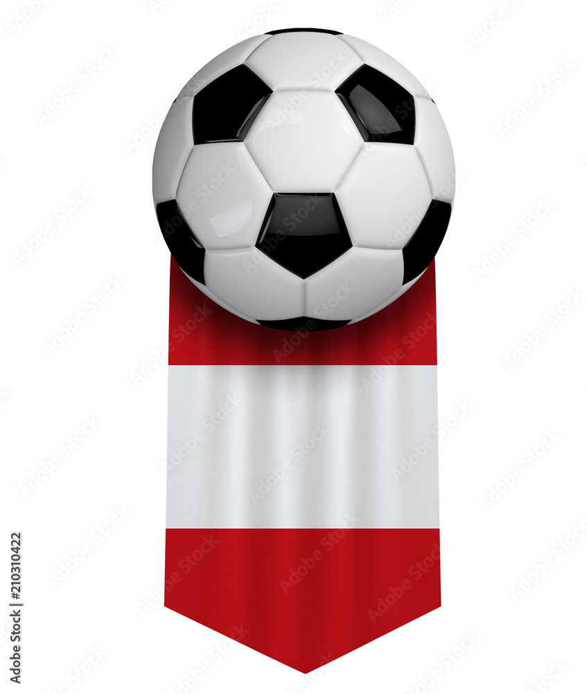 Peru soccer ball flag cloth hanging banner. 3D Rendering Peru soccer ball flag cloth hanging banner. 3D Rendering