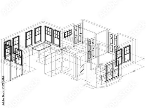 Apartment Plan Design Architect Blueprint - isolated