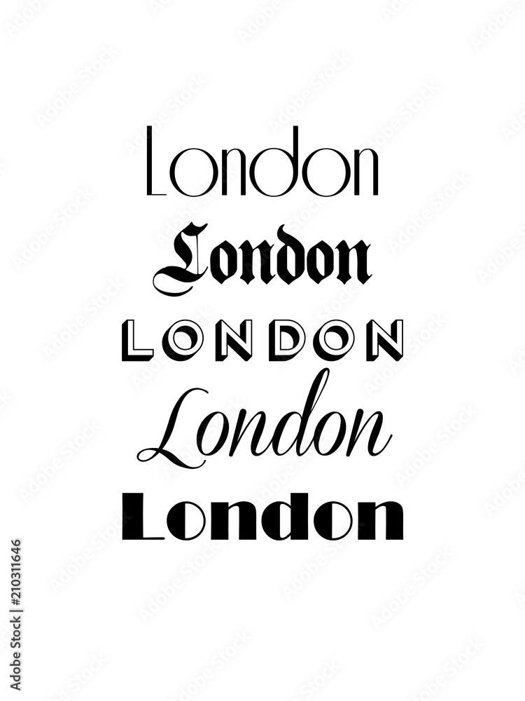 London Text Isolated On White For Calligraphy Lettering Vector Print Template London Text Isolated On White For Calligraphy Lettering Vector Print Template