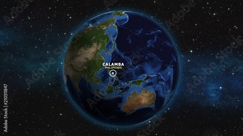 PHILIPPINES CALAMBA ZOOM IN FROM SPACE photo