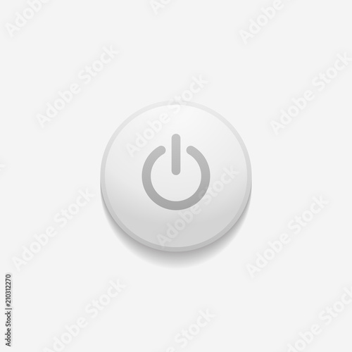 Power button on the white background. Vector illustration