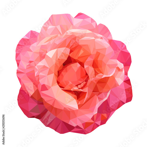 Abstract vector geometric background - flower, low poly style