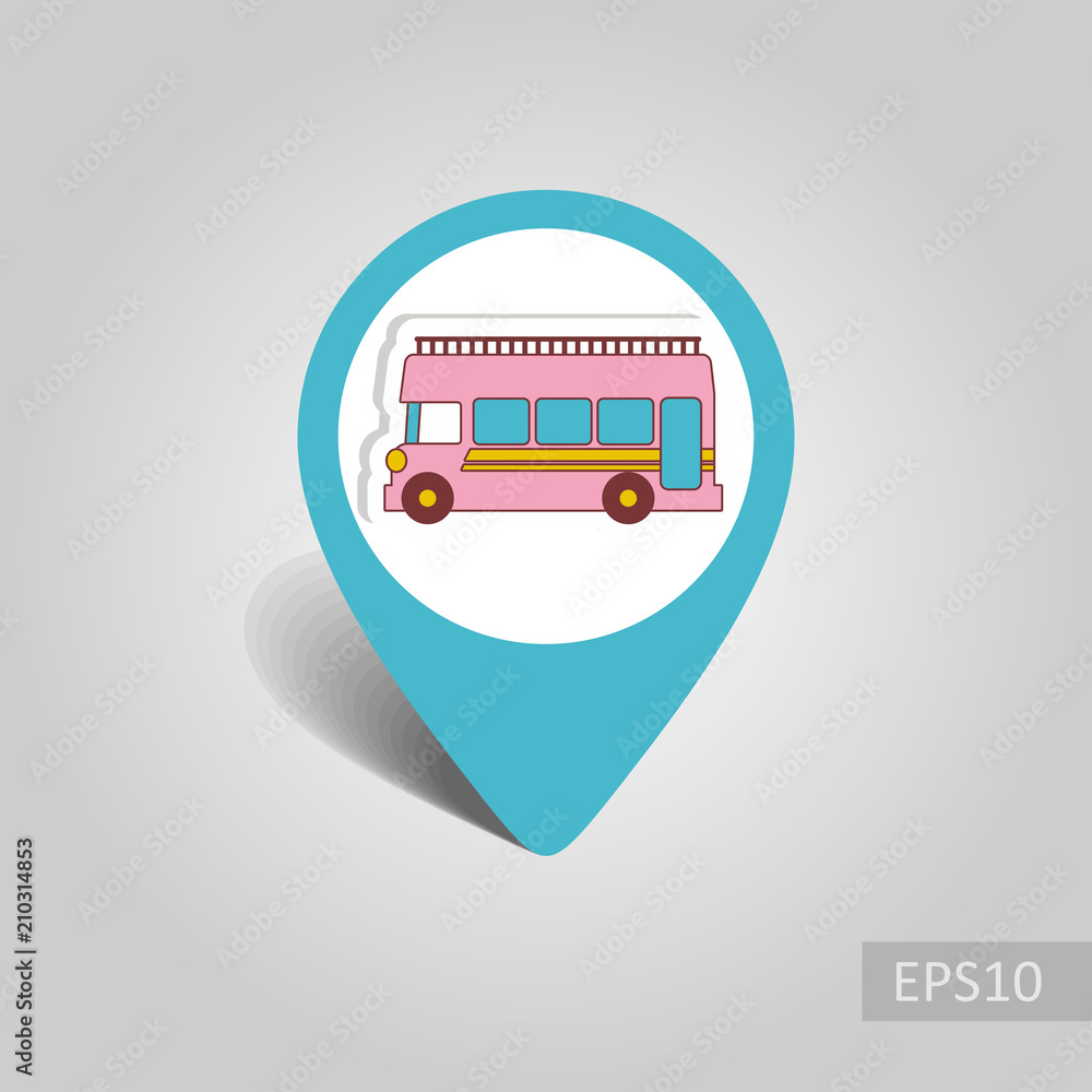Double decker open top sightseeing city bus icon Double decker open top sightseeing city bus icon