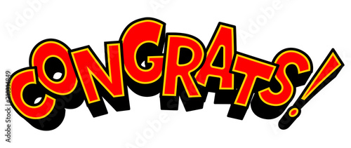 Congrats word comic book pop art vector