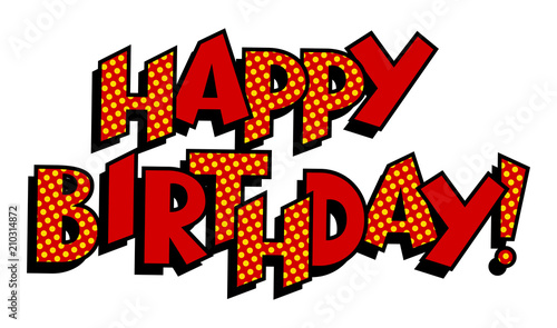 Happy birthday word comic book pop art vector