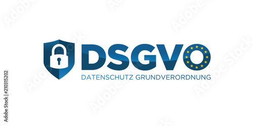DSGVO Datenschutz-Grundverordnung Blau auf Weißem Hintergrund photo