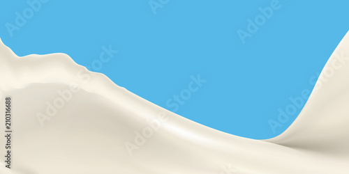 Milk cream or yogurt wave realistic vector background illustration for product packaging design or advertising needs