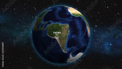 PERU TACNA ZOOM IN FROM SPACE photo