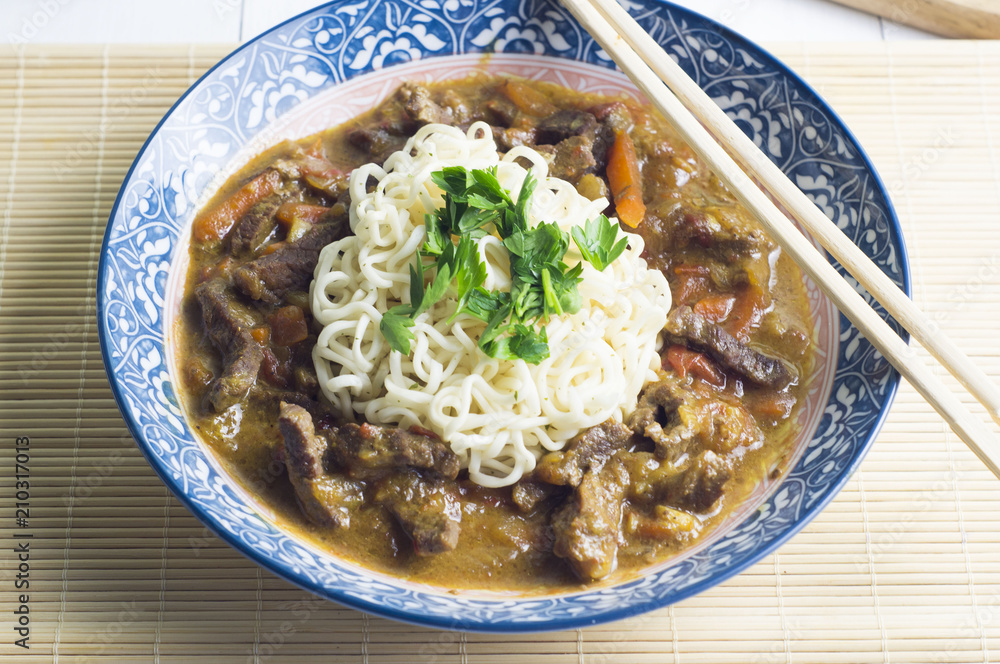 Thai dish, beef with curry sauce