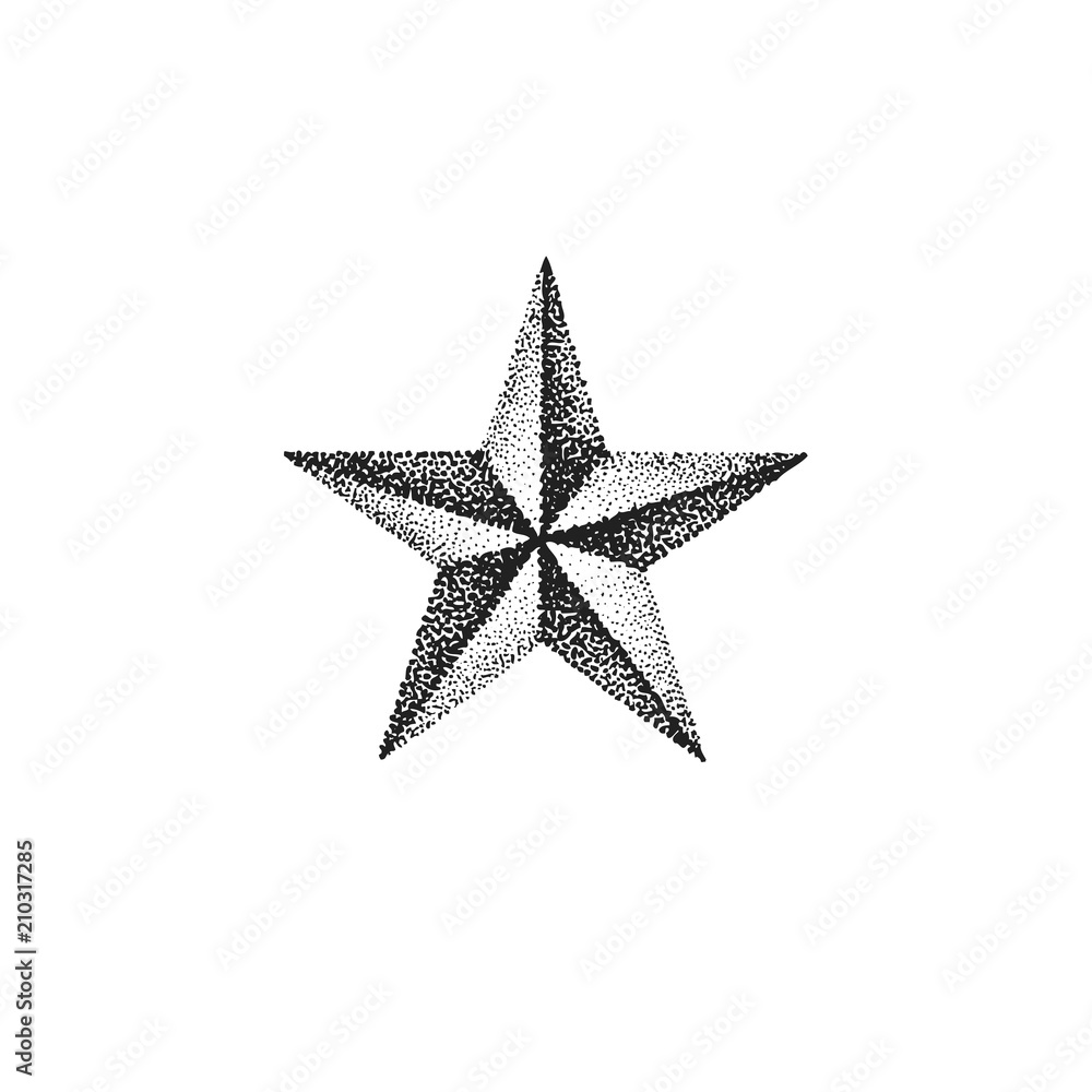 hand drawn star shape illustration.