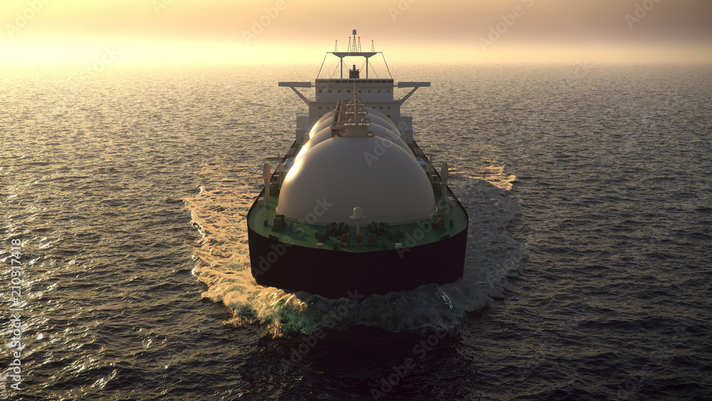 Obraz premium Gas tanker floating in the ocean