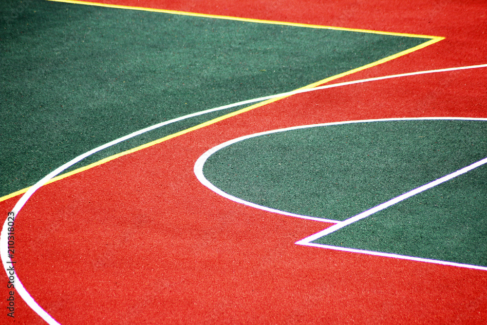 Running track texture background, red green stadium
