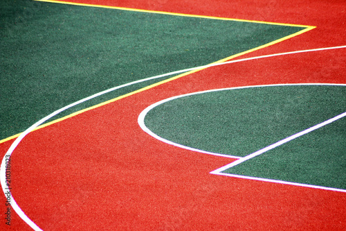 Running track texture background, red green stadium