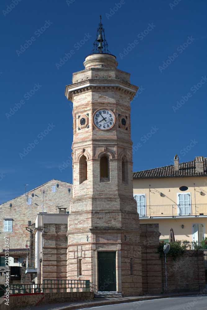 clock tower,Italy,old,monument,clock,sky,blue