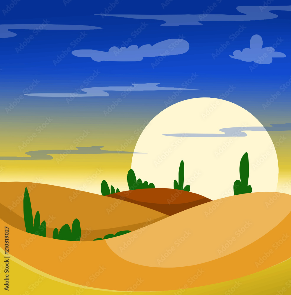 Obraz premium Sunset landscape sky vector