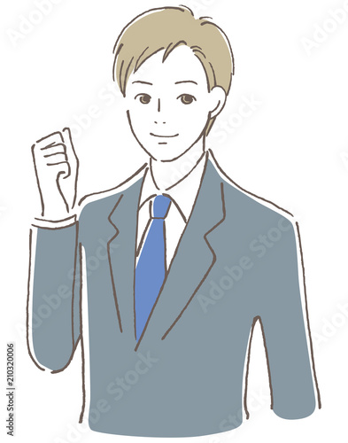 男性　ガッツポーズ