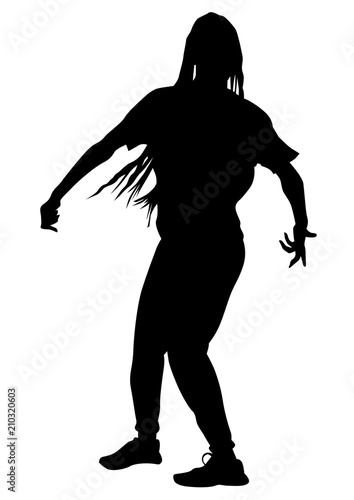 Beautiful women dansing on white background