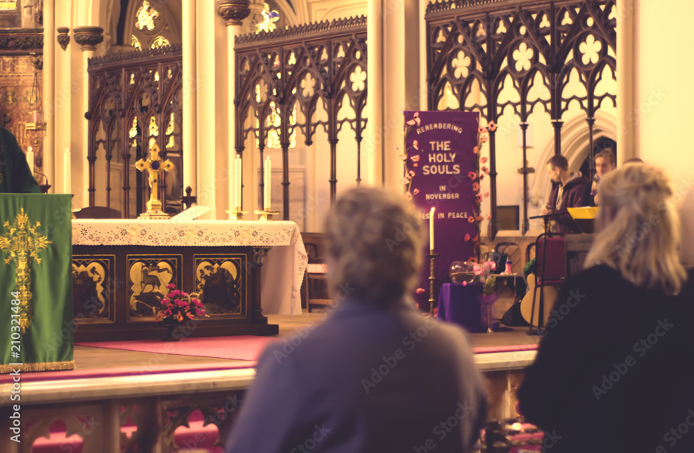 People Praying in the Christian Church People Praying in the Christian Church