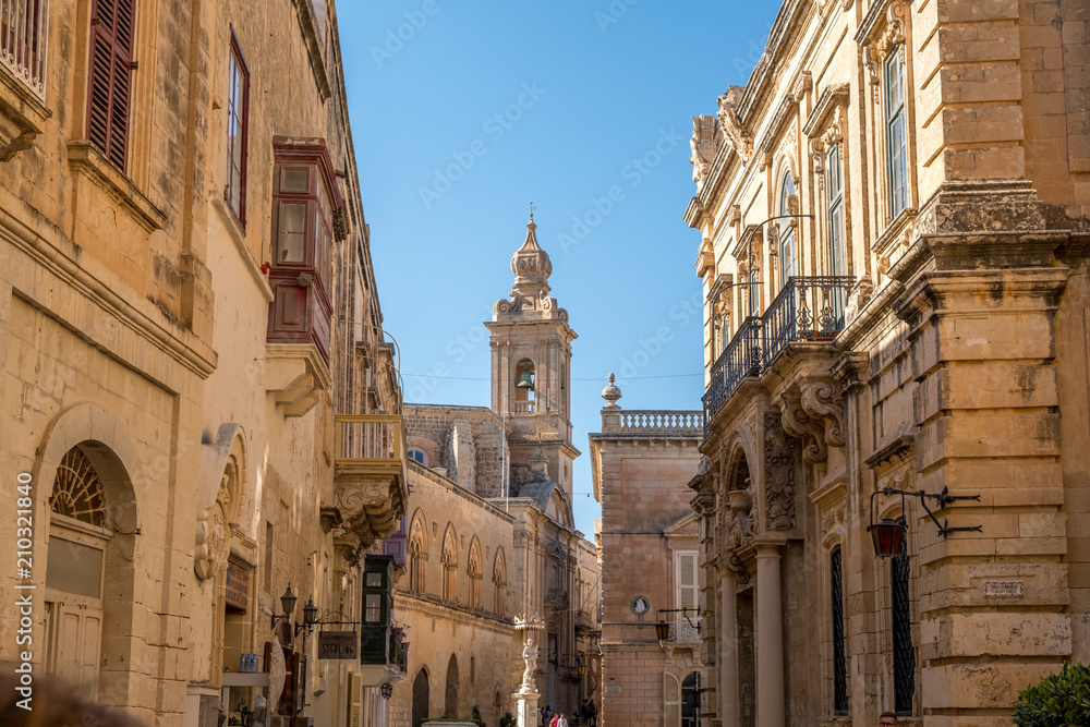 Main Street of Mdina, Malta, Europe, mediterranean