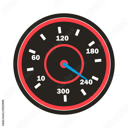 Speedometer Icon Vector. Sport Car Round Speedometer. Isolated Illustration