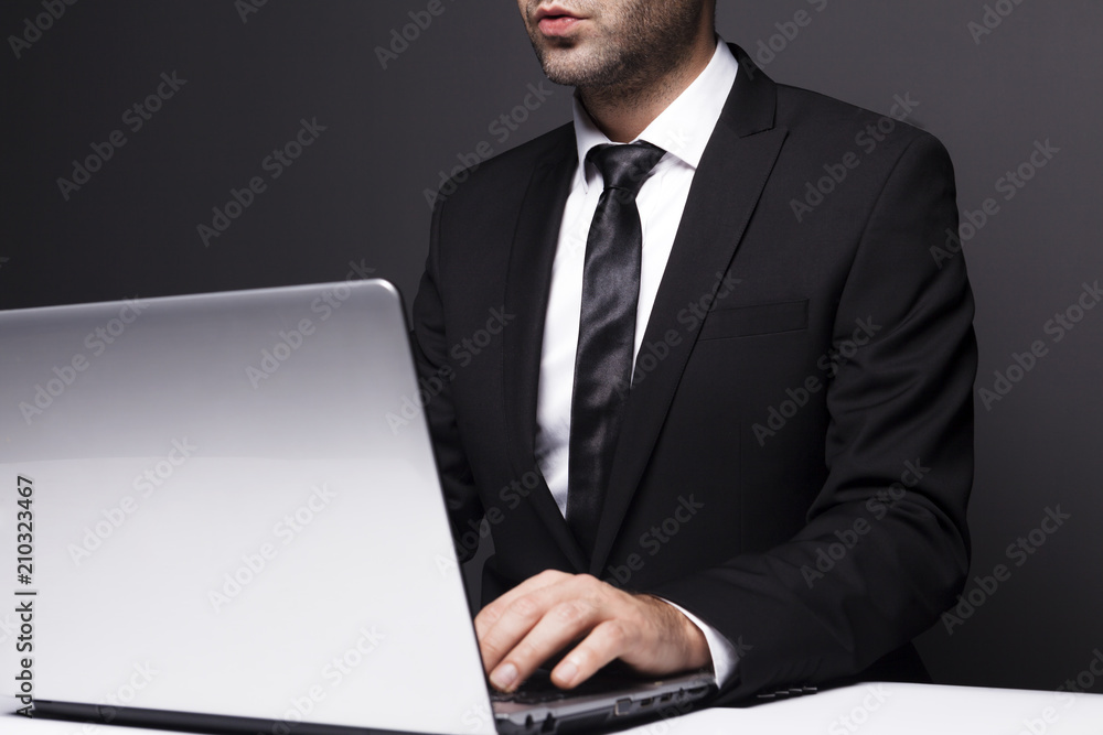Businessman woorking at laptop Businessman woorking at laptop
