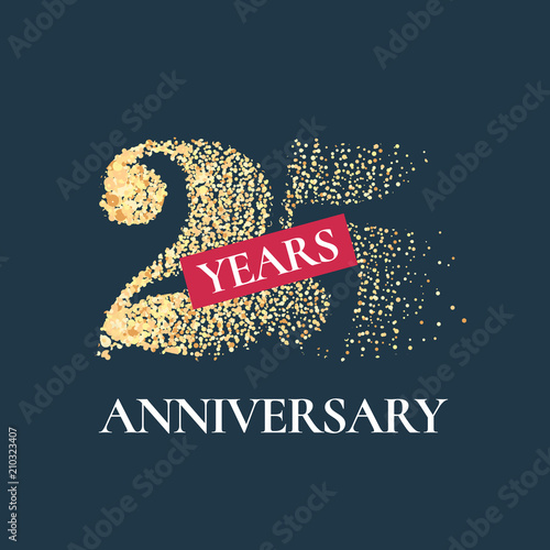 25 years anniversary vector icon, logo
