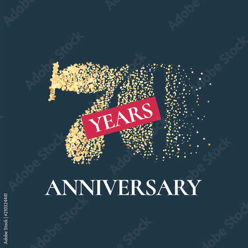 70 years anniversary vector icon, logo