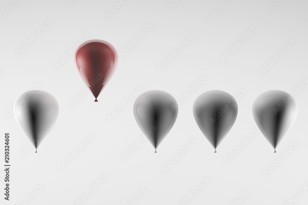 balloon Stand out from the crowd and different concept balloon Stand out from the crowd and different concept