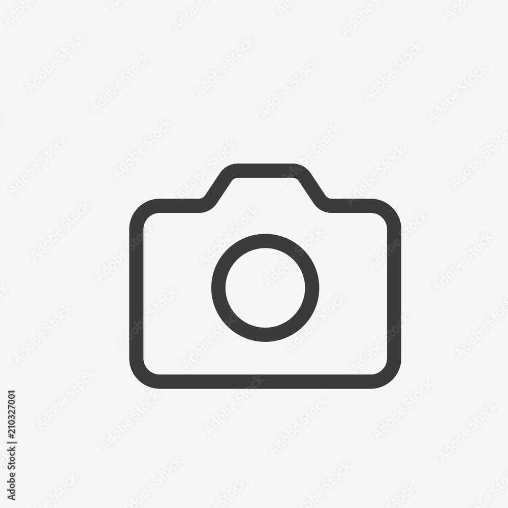 Camera Icon in trendy flat style isolated on grey background. Camera symbol for your web site design Camera Icon in trendy flat style isolated on grey background. Camera symbol for your web site design