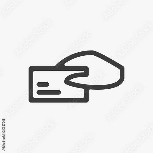 Credit card icon. Linear style. Isolated vector.