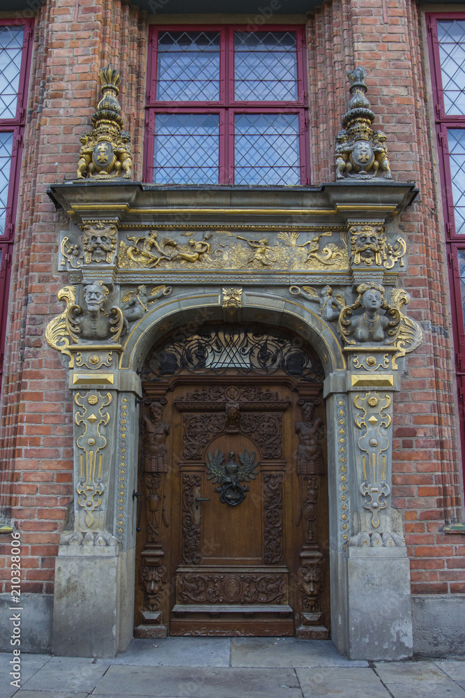 Beautiful old door in the Old Town of Gdansk.Poland