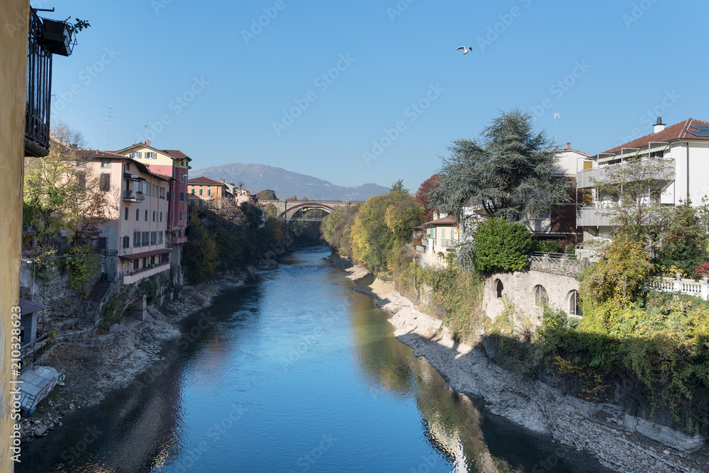 Brembo river in Bergamo, Italy.
