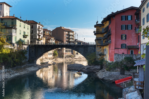 Photography Brembo river in Bergamo, Italy.
