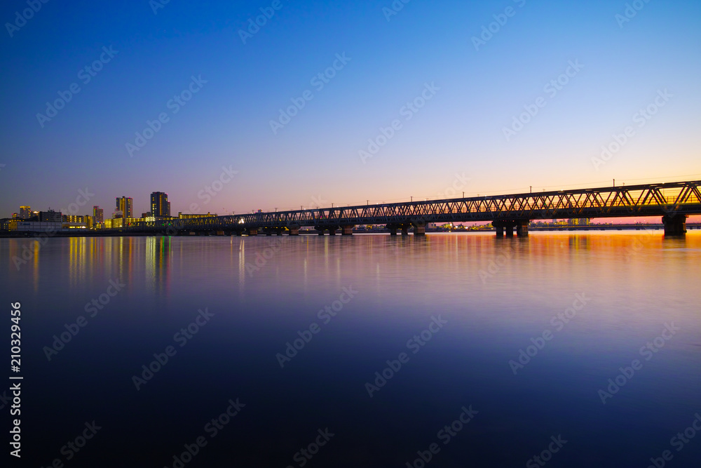 淀川の夕焼け