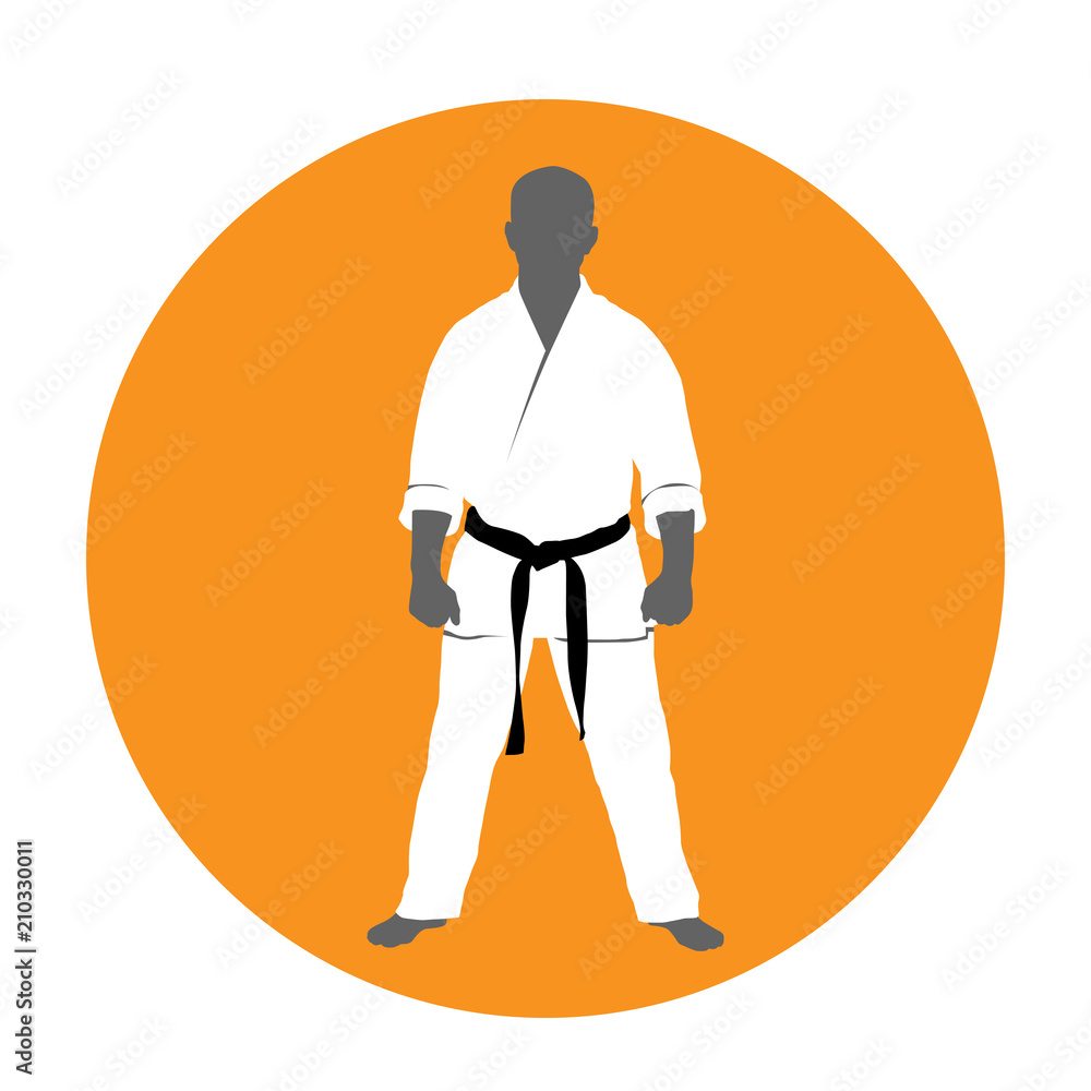 Standing man in kimono - martial arts fighter, judoist vector de Stock |  Adobe Stock