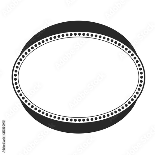 Vintage oval retro frame with dotted and line border - retro border