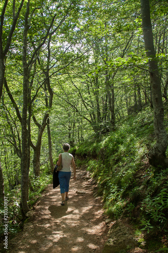 Promeneuse solitaire dans les bois