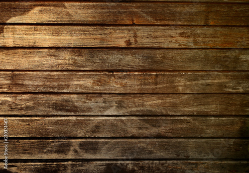 Close up of brown wall made of wooden planks