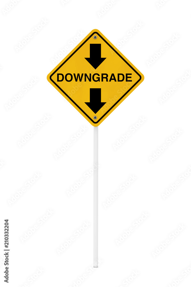 Downgrade Warning Traffic Sign. 3d Rendering Downgrade Warning Traffic Sign. 3d Rendering