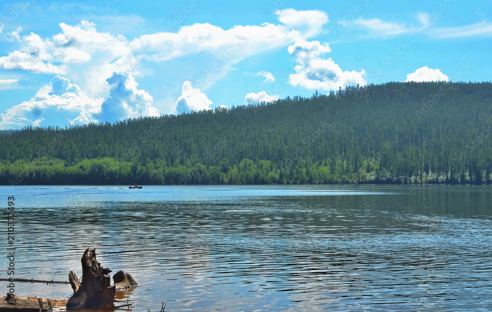 Siberian river Ilim in summer Siberian river Ilim in summer