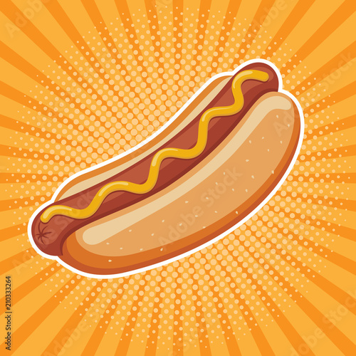 hot dog delicious fast food best choice poster template vector