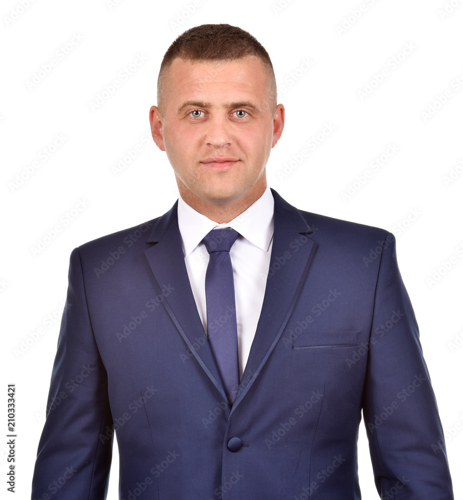 Man in suit on white background. Confident businessman. Office worker. Man in suit on white background. Confident businessman. Office worker.